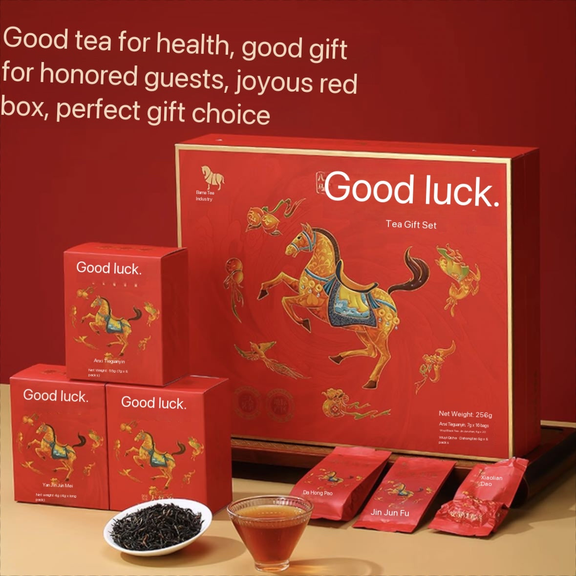Tea gift box set (Jin Jun Mei, Dahong Pao, Tieguanyin)