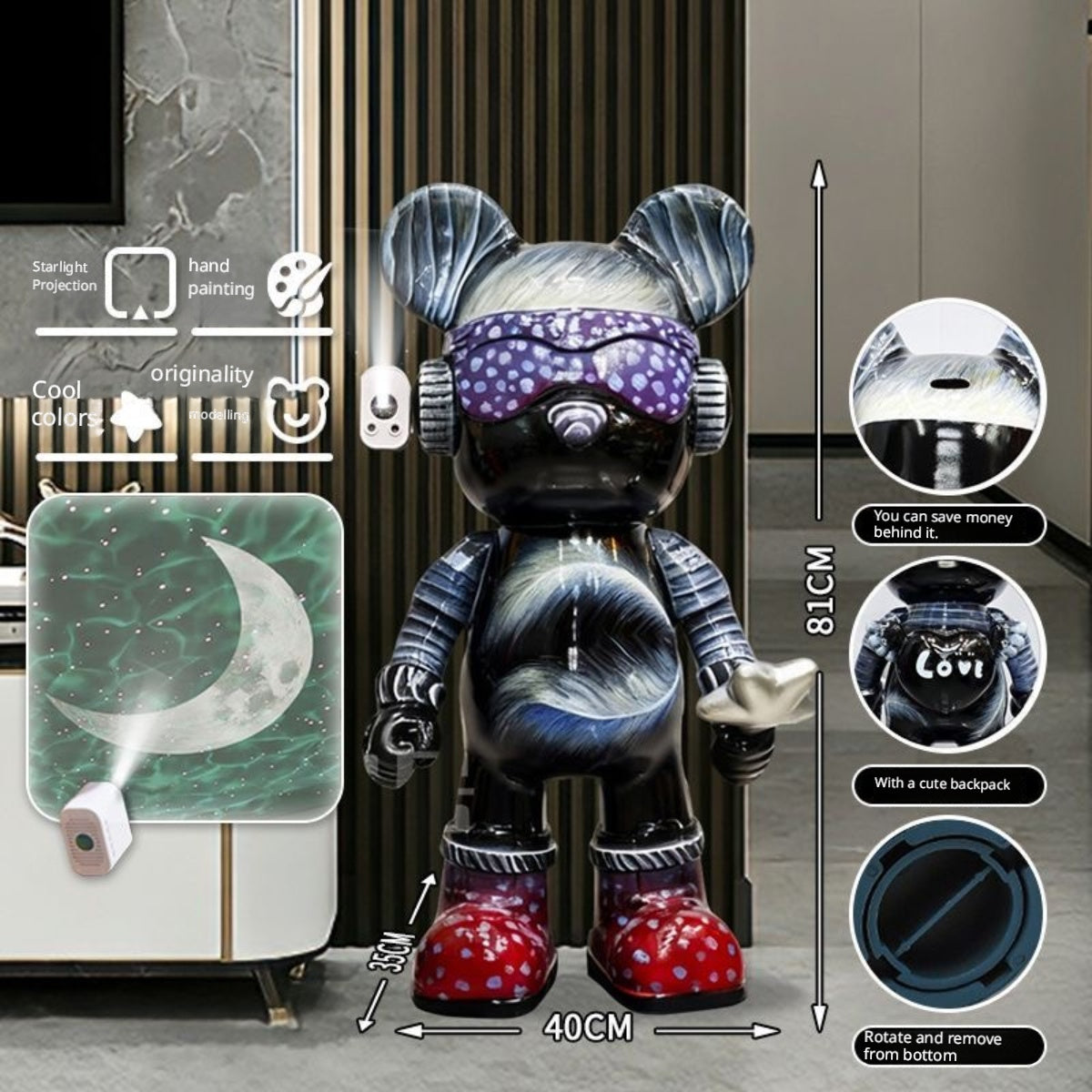 Large interstellar space bear living room ornament floor decoration
