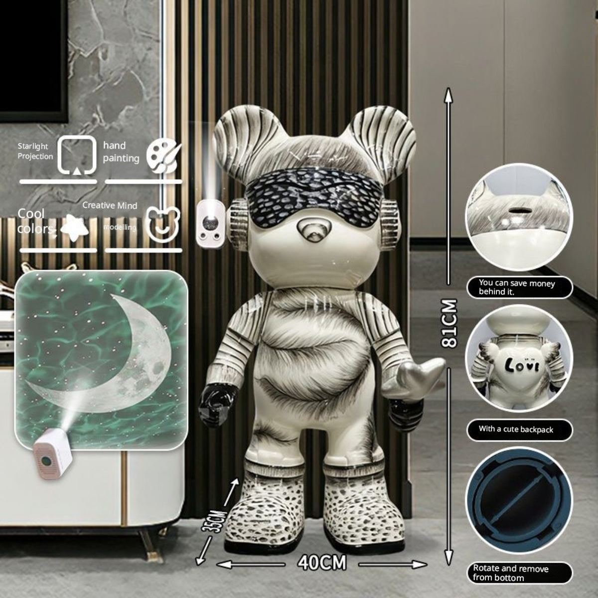 Large interstellar space bear living room ornament floor decoration