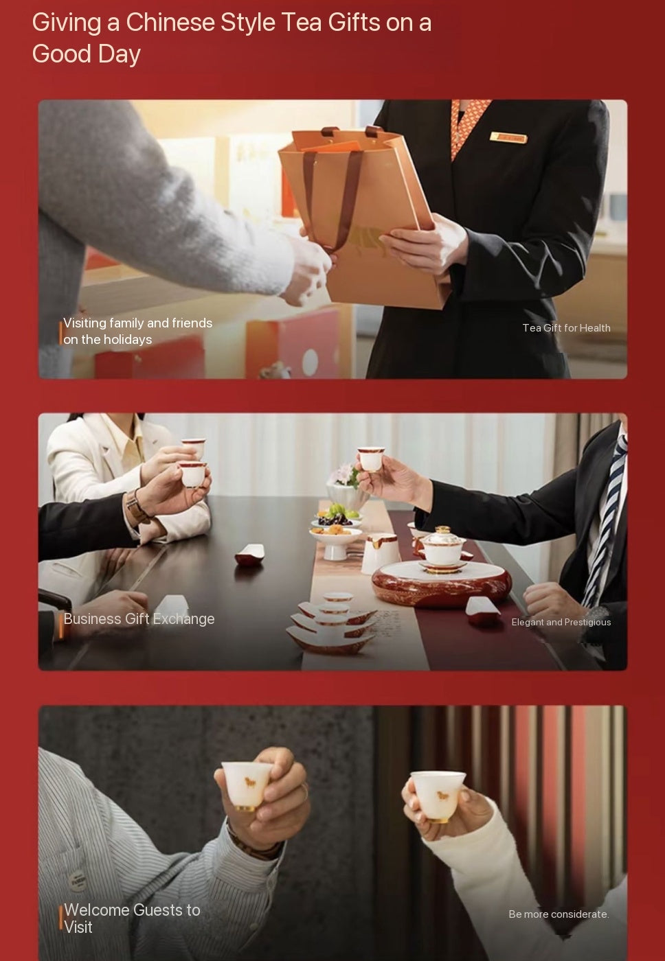 Tea gift box set (Jin Jun Mei, Dahong Pao, Tieguanyin)