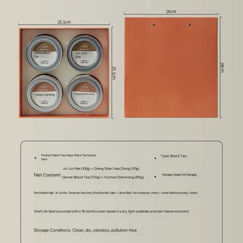 A set of the four major black teas