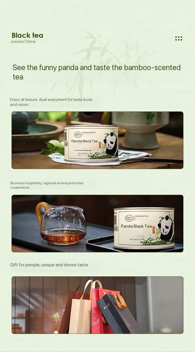 Panda Black Tea, Premium Sichuan Tea, Authentic Junmei Tea