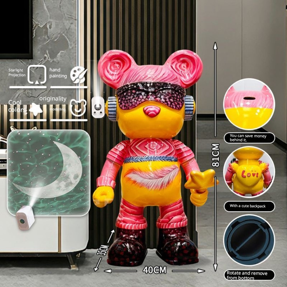 Large interstellar space bear living room ornament floor decoration