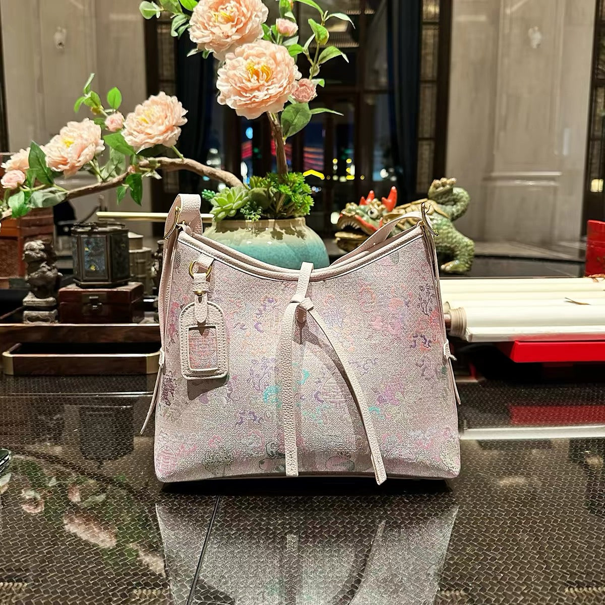 New Chinese-style traditional handicraft Songzhi silk braided bag for women