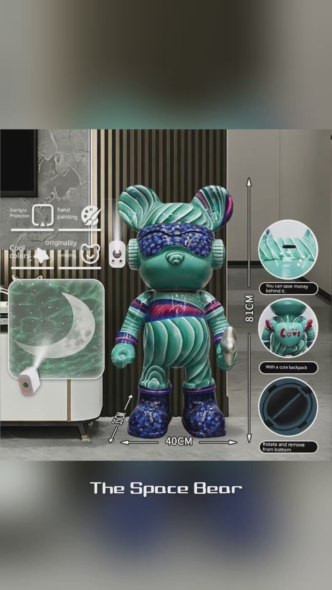 Large interstellar space bear living room ornament floor decoration